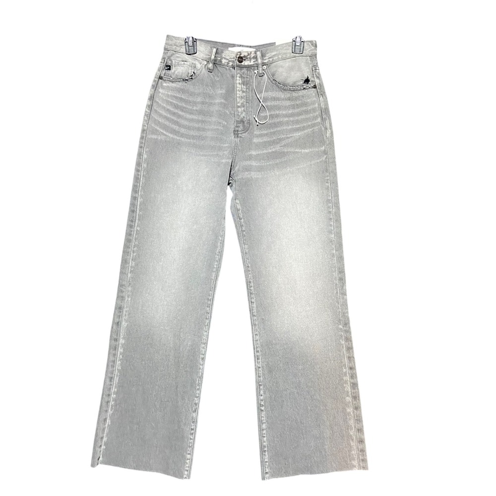 KanCan Women's 90s Flare High Rise Button Fly Grey Jeans KC7373LG Size 5/26 NEW
